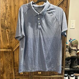 Lululemon Men's Textured blue Polo Shirt L